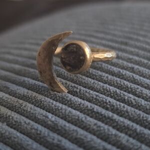 Brass Moon And Sun Adjustable Ring